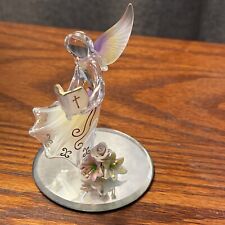 Glass Baron Angel & Bible Figurine with 22kt Gold Accents Missing Wing picture