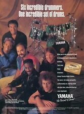 1992 Print Ad of Yamaha Maple Custom Drum Kit w Alex Acuna Dave Weckl Mike Baker picture