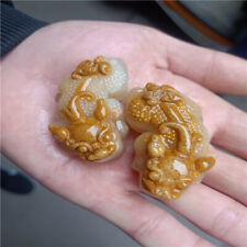 2Pc Lovers Pair Pendants Jade Jewelry Chinese Antique Brave Troops Retro Crafts picture