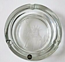 c.1986 VTG Statue of Liberty Centennial Glass Ashtray w/Medal & Signed A. Hewitt picture
