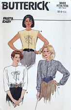 1980's Butterick Misses' Blouse Pattern 3022 Size 6-10 UNCUT picture
