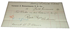 AUGUST 1873 VERMONT & MASSACHUSETTS B&M VOUCHER B picture
