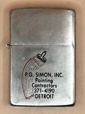 Vintage 1961 P.G. Simon Painting Advertising Chrome Zippo Lighter picture