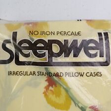 Vintage Pillowcases Sleepwell Yellow Floral Standard Size Set of 2 USA New READ picture