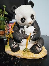 1988 Homco Masterpiece Poreclain Panda and Cub 5in Good used picture
