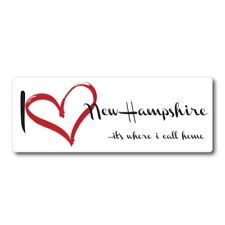 I Love New Hampshire, It's Where I Call Home US State Magnet Decal, 3x8 Inches picture