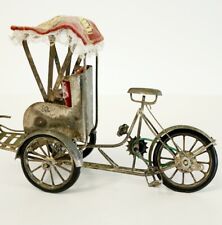 999 Fine Silver Bicycle Rickshaw Carriage Handmade Vietnam Antique c1960s E10 picture