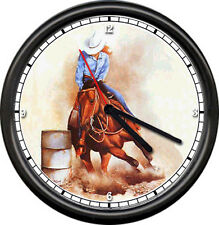 Barrel Racer Racing Horse Equestrian Western Rodeo Girl Sign Art Wall Clock #58 picture