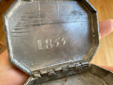 Antique 19th C 1855 Dated Pewter Snuff Box Signed DOBSON Family New York Nice picture
