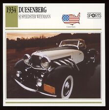 1934 Duesenberg SJ Speedster Weymann  Classic Cars Card picture