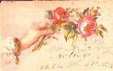 Antique Card Hand Flowers Design picture