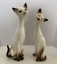 Pair Of MCM Vintage Siamese Cats Porcelain Japan Napcoware picture