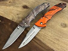 BUCK Knife Camouflage 285 Bantam VERY NICE  Super Solid (Lot Of 2) ~TASKCo picture