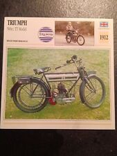 1912 Triumph 500cc TT Model 3.5 hp Tourist Trophy Motorcycle  Spec Card New picture
