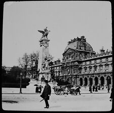 Magic Lantern Slide MONUMENT A LEON GAMBETTA THE LOUVRE PARIS C1880 PHOTO  picture