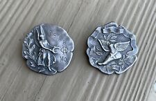 Antique PSAA Sterling Silver Laurel Wreath Talaria Of Mercury Fraternal Pins picture