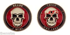 HEADS I WIN TAILS YOU LOSE SKULL BULLET HOLE BLOOD SNIPER  1.75