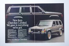 1987 Jeep Cherokee Limited Vintage Original 2 Page Print Ad 8.5 x 11
