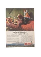 1972 COLEMAN SLEEPING BAG PRINT AD Fishing Garage Outdoor Shop Art Full Color picture