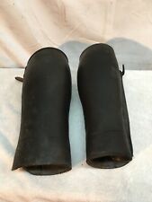 Vintage Pair Leather knee Brace Support Polio Civil War Early Medical Arts picture