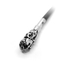 Skull with Fire Sterling Silver Cigarette Pipe picture