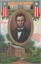 Patriotic Postcard Abraham Lincoln White House Long Cabin Rock Spring Farm KY picture