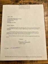 1 ORIGINAL Letter to Pres. Bill Clinton Fm: Warren Cowan / Amer. Publicist picture
