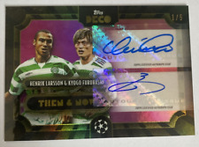 2021-22 Topps Deco UCL Larsson / Furuhashi Dual Car Then & Now 1/5  picture
