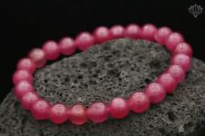 140 Ct. Pink Sapphire Round Plain Beads Natural Gemstone Bracelet Christmas Gift picture
