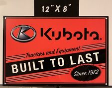 Kubota Porcelain Like Metal Sign Tractors Equipment Sales Service Farm Gas Oil picture