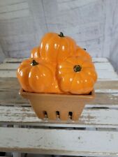Homeworx Harry slatkin Pumpkin basket ceramic candle holder Fall Halloween decor picture