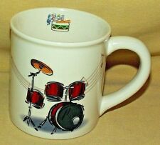 DRUM MUG LIFESTYLE HOME GOLDEN TADCO COFFEE TEA CUP SNARE CYMBAL BONGO MARACAS. picture