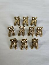 Pair Of Ballet Slippers Lapel Pin Lot Of 10 Graduation Award Gold Color Metal  picture