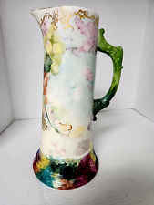 Antique Willets Belleek Hand-Painted Ceramic Tankard Pitcher w/ Signature 1899' picture