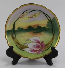 Beautiful Limoges Plate Hand Painted with Lilies - Signed Barin - Mavaleix, Mand picture