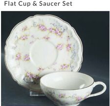 LOT Of 8 Theodore Haviland Yvonne  Flat Cup & Saucer New York USA picture