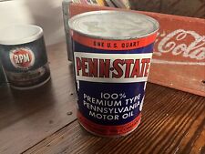 NOS Full Penn State Pennsylvania Premium Type Motor Oil Can Quart Consumers Oil  picture