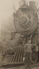 VINTAGE PHOTOGRAPH  STEAM LOCOMOTIVE #2449 DIVERSIFIED CREW BLACK WHITE CHINESE. picture