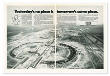 Print Ad GTE Dallas Fort Worth Airport Vintage 1973 2-Page Advertisement picture