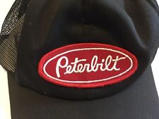 Peterbilt Oval Vintage Patch NEW Black  Made USA Trucker Cap Hat Snap Back picture