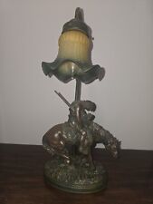 Vintage Brass or Bronze End Of The Trail Lamp 18