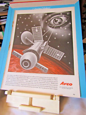 1963 Avco Ad Artzybasheff Art space Voyager concept & Pan Am on back 14x10