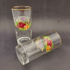 Set Of 2 Royal Albert Old Country Roses Highball Glasses Vintage  picture