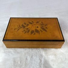 Vintage REUGE Floral Inlay Wood Music Box Edelweiss Made in Italy  picture