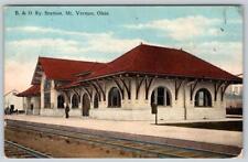 1920's B & O RAILROAD STATION MT VERNON OHIO ANTIQUE POSTCARD picture