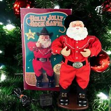 READ 1999 Holly Jolly Rock Santa Animated Dancing Cowboy Alan Jackson in Box picture