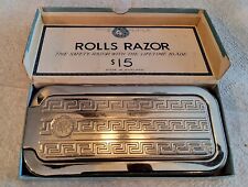 Vintage Rolls Razor Set & Built-In Strop Sheffield Original Made in England,inst picture