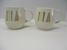 Set of 2 Vtg VERNONWARE Coffee Cups Mugs MCM Mid Century Atomic Oatmeal U.S.A. picture