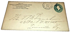 1892 GULF COLORADO AND SANTA FE ATSF COMPANY RPO ENVELOPE GALVESTON TEXAS picture
