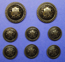 LUCCA COUTURE REPLACEMENT BUTTONS 8 DARK BRONZE SOLID METAL GOOD USED CONDITION picture